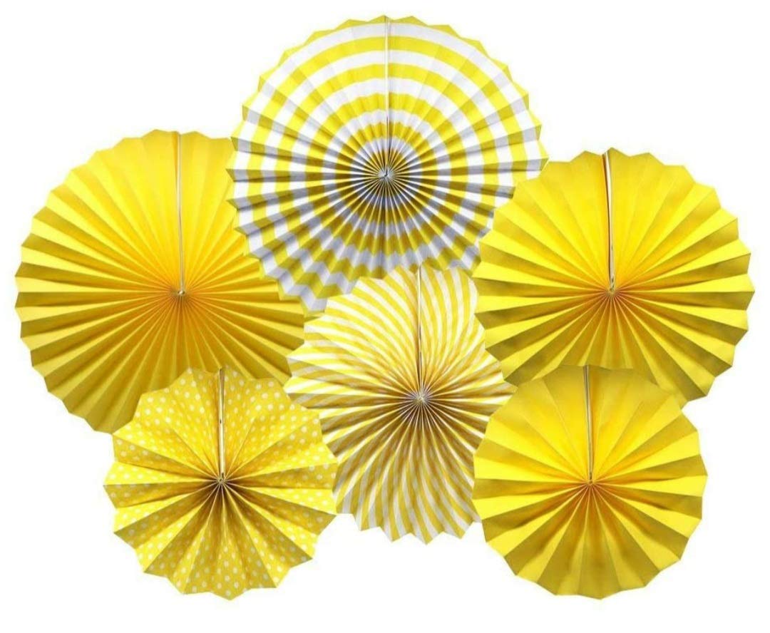 Yellow Decoration Fan Set