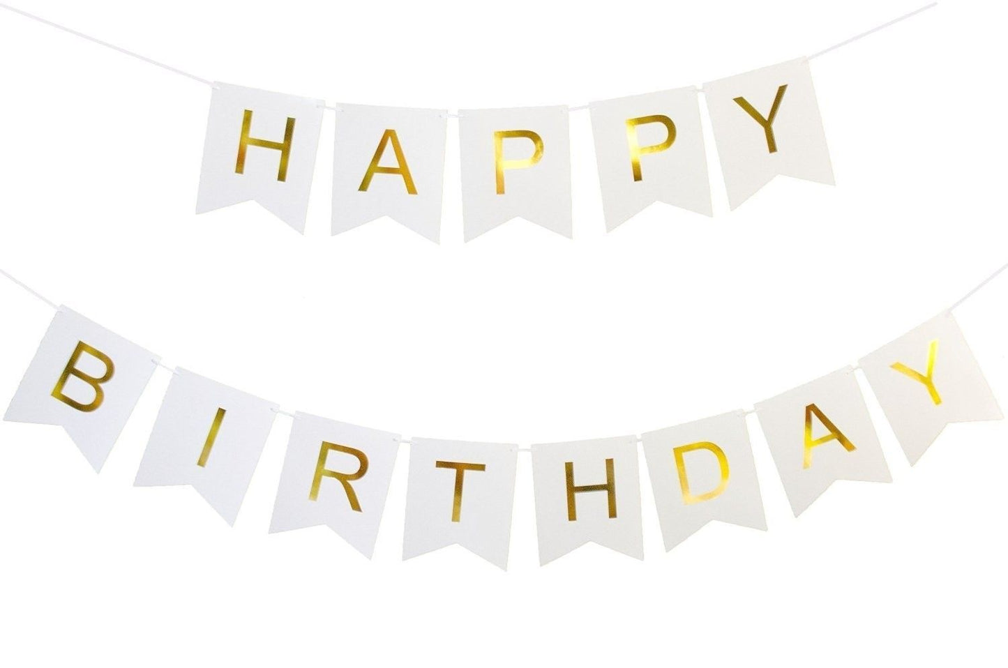 Happy Birthday Banner- White