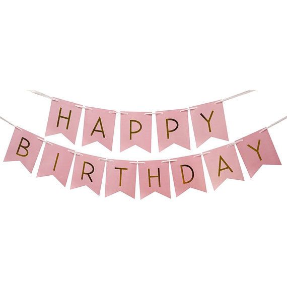 Happy Birthday Banner- Pink