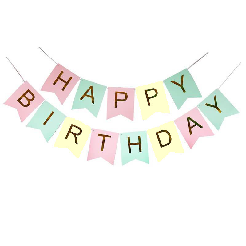 Pastel Happy Birthday Banner- Large