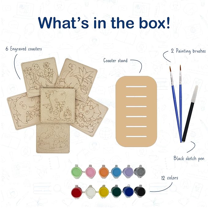 Tot Tales DIY Coaster Kit - Dino