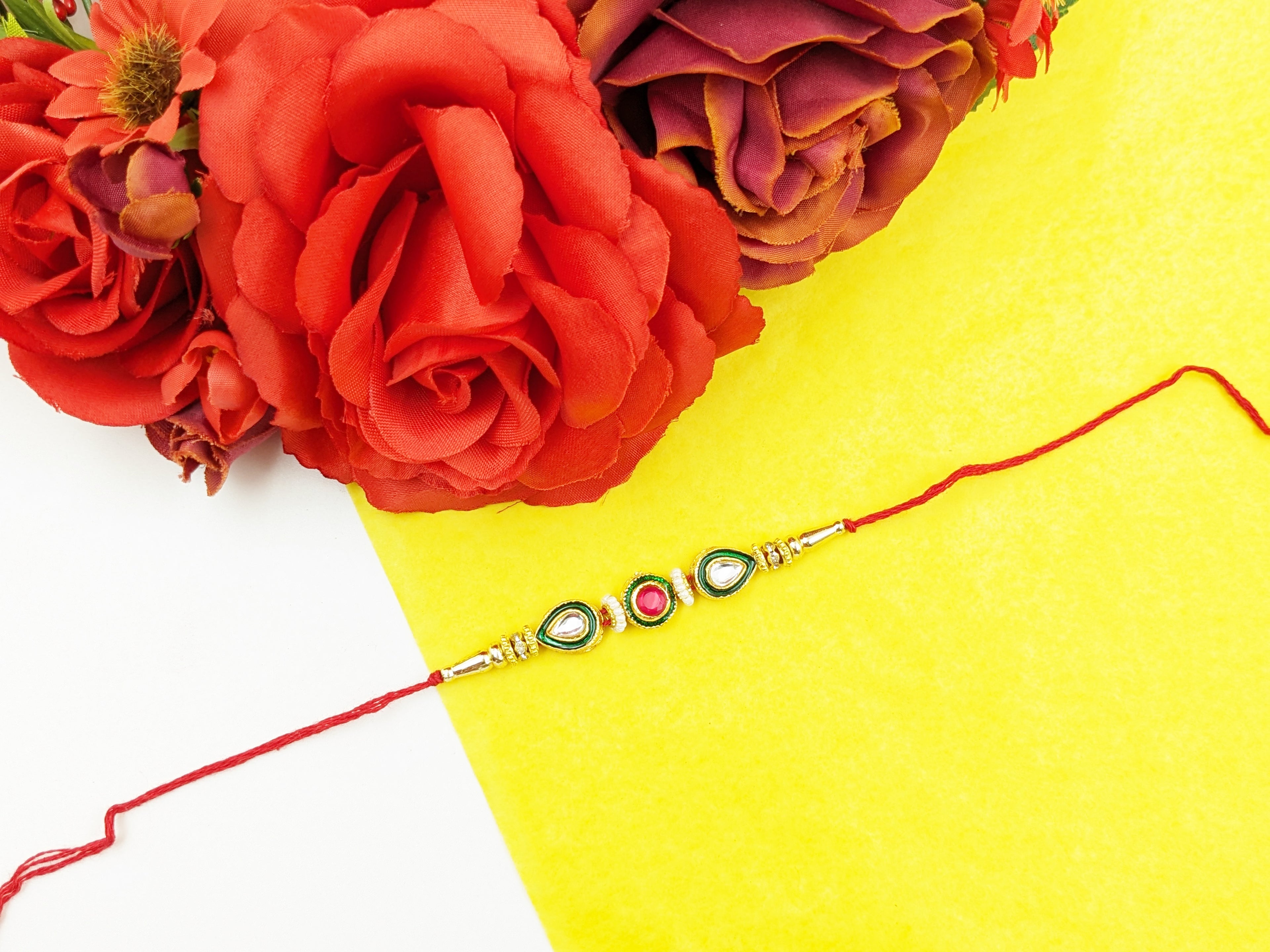 Ruby Kundan Rakhi Celebration Box